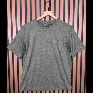 REI Sweatshirt Medium Green Mens Athletic Short Sleeve Rainbow Art Heather